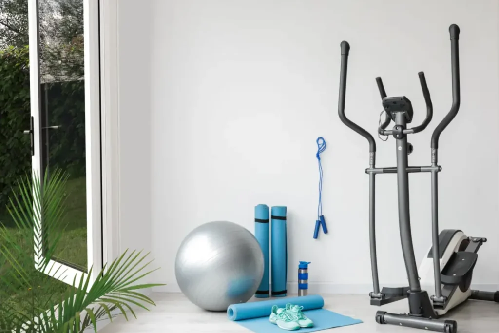 Garden room with Gym Equipment