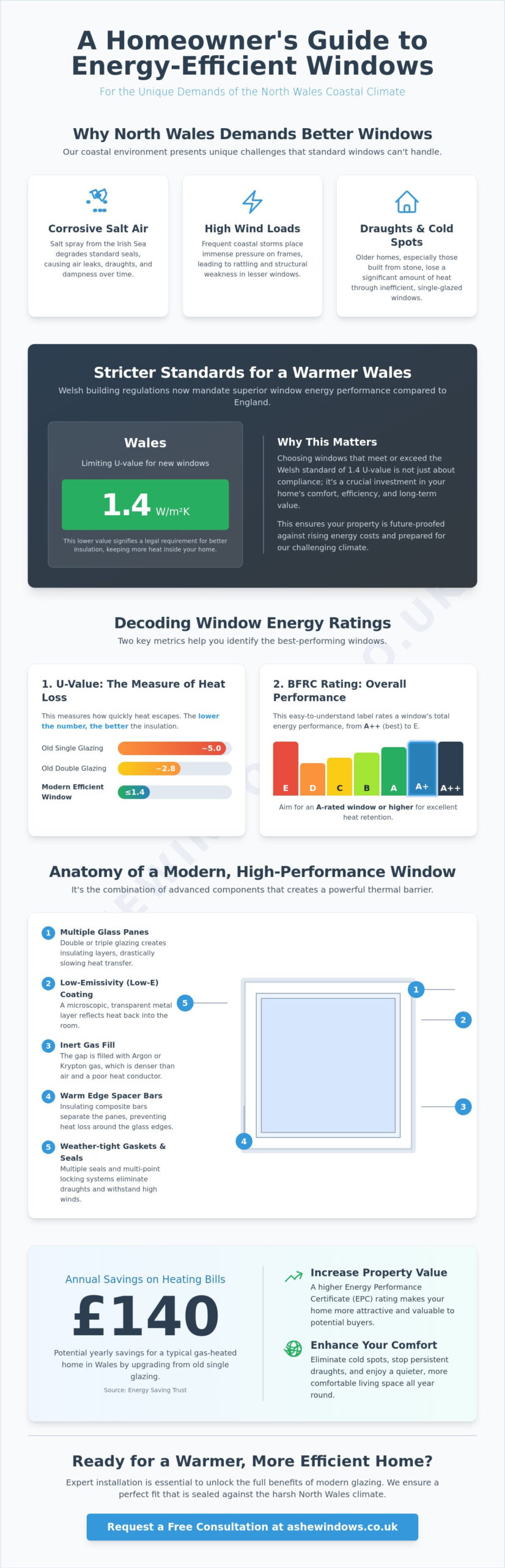 Infographic giving details of energy-efficienct windows